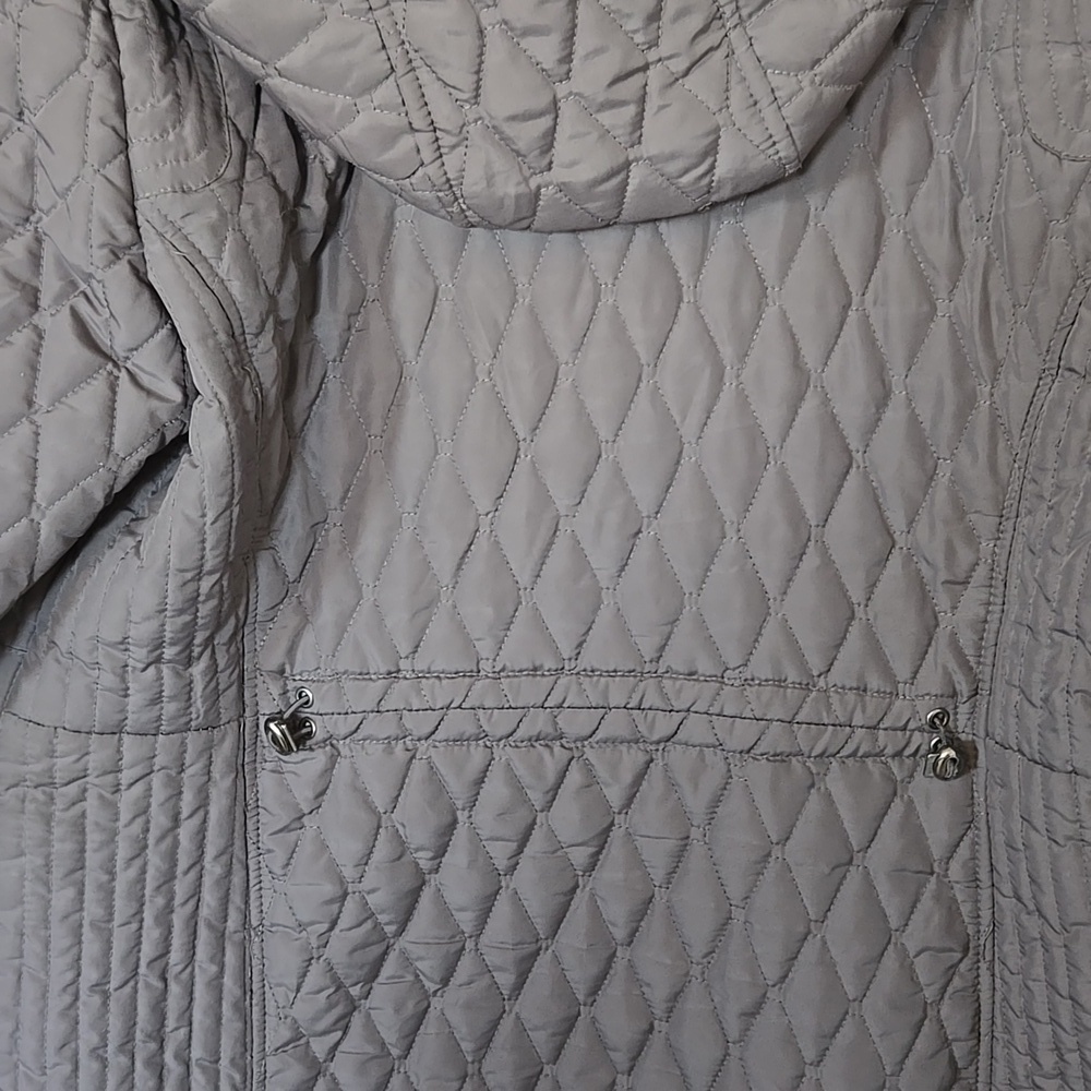 Weatherproof | Gray Quilted Hooded Coat Size Large - Picture 6 of 13